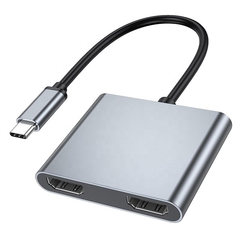 Тип C Мужчина на двойной HDMI Женщина Thunderbolt 3 USB-C многомониторный адаптерный кабель 4K 30Hz
