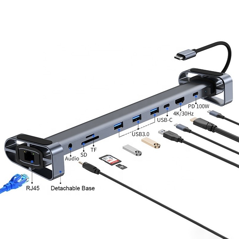 USB 3.1 Интерфейс типа 10 в 1 хаб типа C для высокоскоростной передачи данных и зарядки