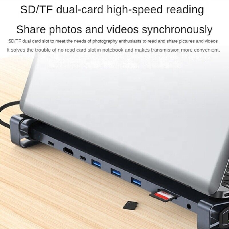 USB 3.1 Интерфейс типа 10 в 1 хаб типа C для высокоскоростной передачи данных и зарядки