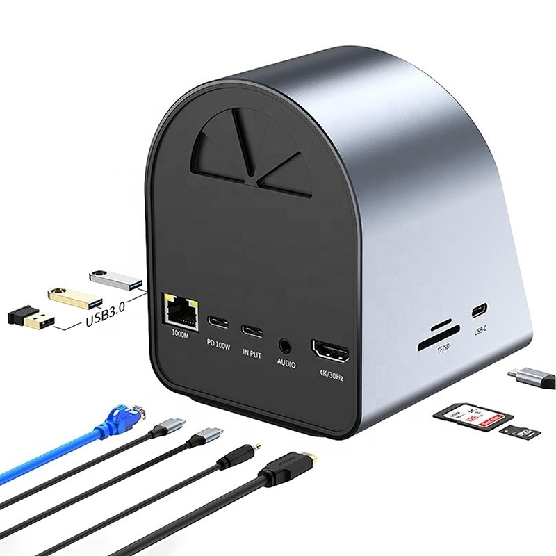 USB 3.1 10 в 1 Type-C Multiport Docking Station Hub с гигабитным Ethernet и 4K HD HDMI