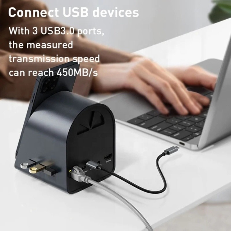 USB 3.1 10 в 1 Type-C Multiport Docking Station Hub с гигабитным Ethernet и 4K HD HDMI