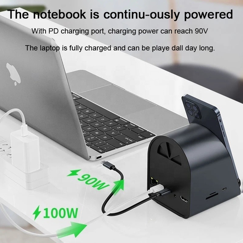 USB 3.1 10 в 1 Type-C Multiport Docking Station Hub с гигабитным Ethernet и 4K HD HDMI