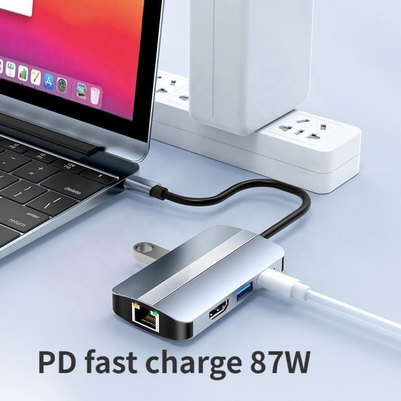 USB Type C Hub Multiport Dock Station с функцией сети зарядки передачи видео