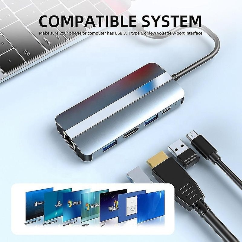 USB Type C Hub Multiport Dock Station с функцией сети зарядки передачи видео