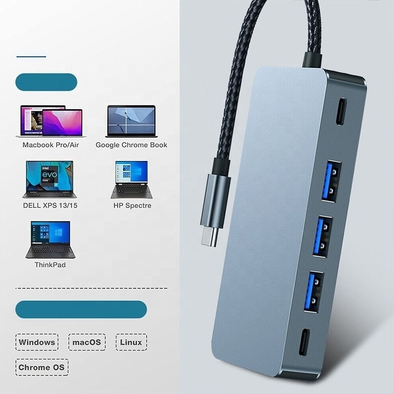 4K 30Hz Dual HDMI USB 3.0 Adapter Docking Station 7 в 1 многопортовый USB C Type C Hub