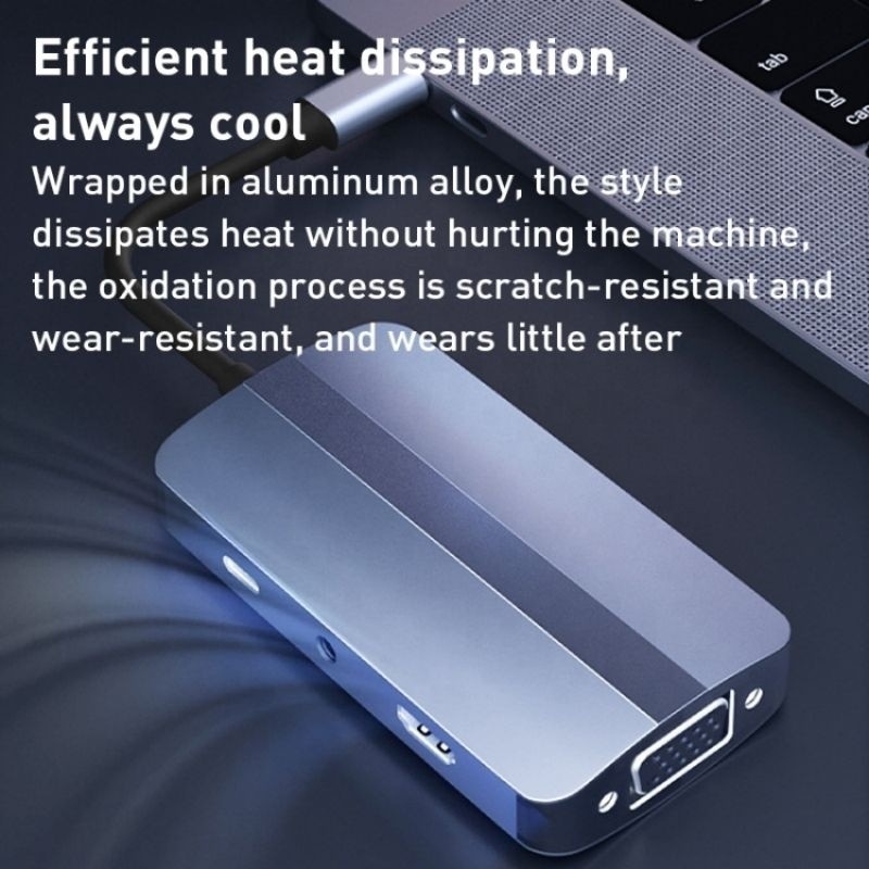 11 в 1 USB-C Хаб Type-C To HDMI USB3.0 USB2.0 SD TF адаптерный хаб с карточным считывателем