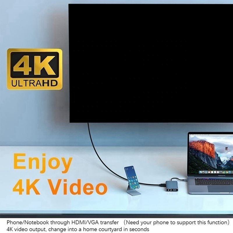 Станция соединения USB C типа C с HDTV HDMI VGA USB RJ45 и быстрой передачей данных