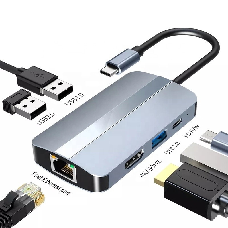 12-в-1 USB C адаптер OEM Multiport Hub с 4K HDMI USB 3.0 RJ45 Lan Ethernet