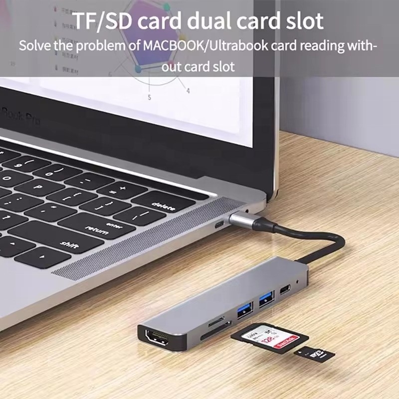 USB 3.1 Docking Station Hub с 4K HDMI USB3.0 TF SD Card Reader и 87W PD зарядкой