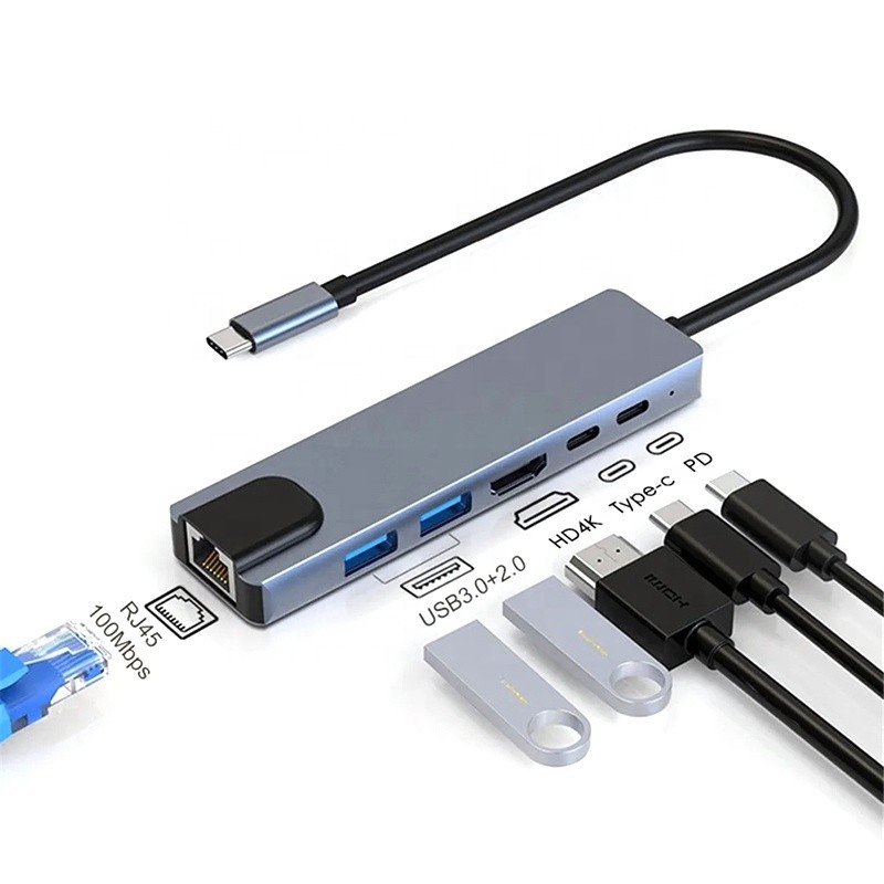 Быстрая зарядка 16 в 1 USB C адаптер для мобильного телефона ноутбук 4K HDMI RJ45 PD