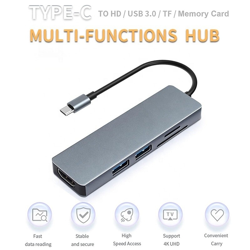 11 в 1 USB-C Хаб Type-C To HDMI USB3.0 USB2.0 SD TF адаптерный хаб с карточным считывателем