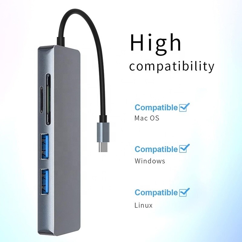 11 в 1 USB-C Хаб Type-C To HDMI USB3.0 USB2.0 SD TF адаптерный хаб с карточным считывателем