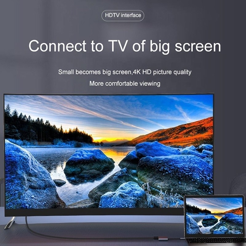 4-в-1 USB C на двойной 4K HDMI MST адаптер для зарядки передачи данных и вывода видео