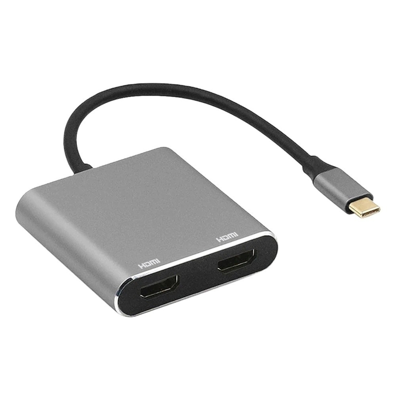 Станция 4-в-1 с двумя двойными 4K HDMI-портами и USB-C Type-C к двойному HDMI-адаптеру