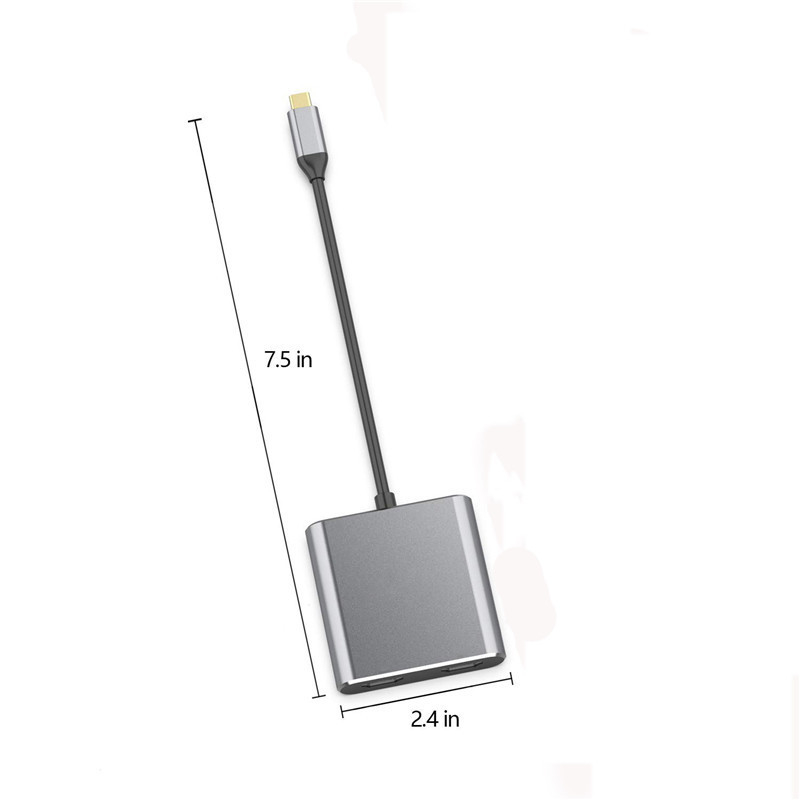 Станция 4-в-1 с двумя двойными 4K HDMI-портами и USB-C Type-C к двойному HDMI-адаптеру