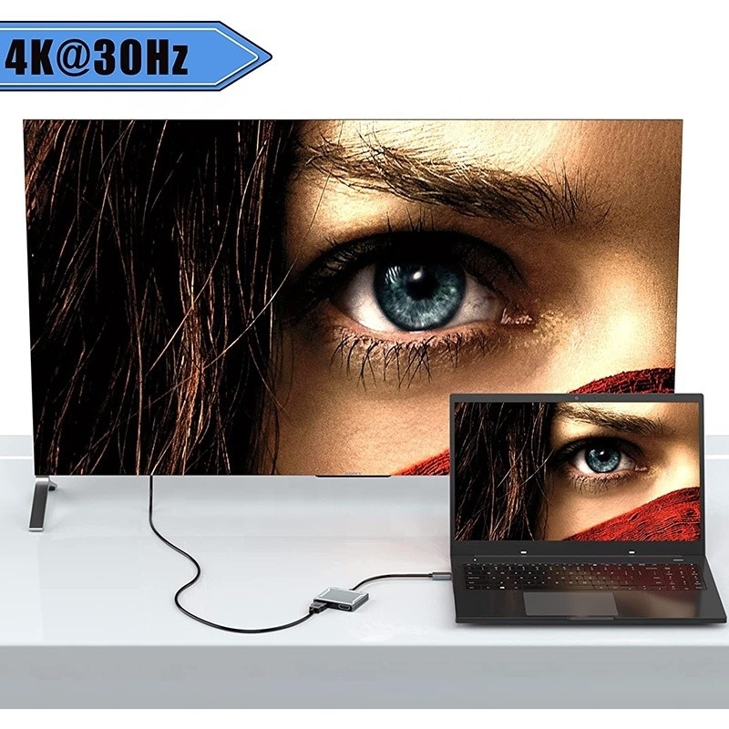 USB C Type C Interface Connector Dual HDMI Adapter 4K 4 в 1 USB 3.0 Hub для ноутбука
