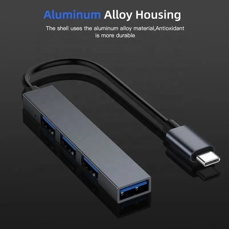 Интерфейс типа C 4 в 1 14 портов Hub Type-C OTG к USB 3.0 2.0 адаптер Алюминиевый сплав