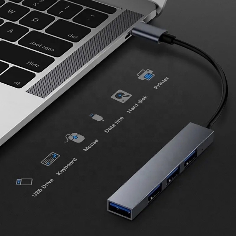 Интерфейс типа C 4 в 1 14 портов Hub Type-C OTG к USB 3.0 2.0 адаптер Алюминиевый сплав