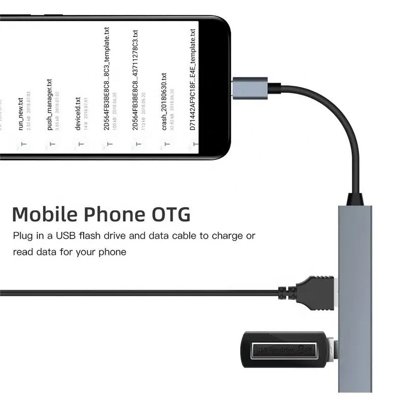 Интерфейс типа C 4 в 1 14 портов Hub Type-C OTG к USB 3.0 2.0 адаптер Алюминиевый сплав