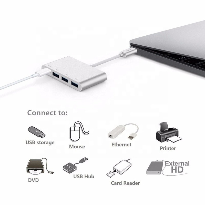 USB 3.1 Интерфейс 4-в-1 тип C Хаб многократный адаптер для скоростной передачи данных