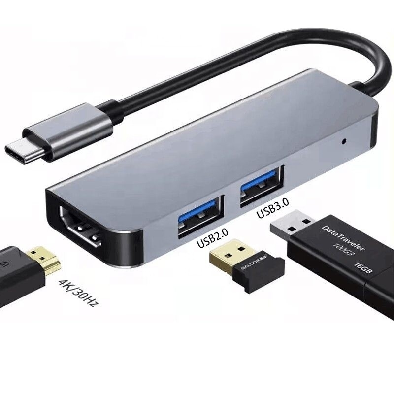 USB C Hub с 4K HDMI и высокоскоростным USB 3.0 совместим для Windows Mac
