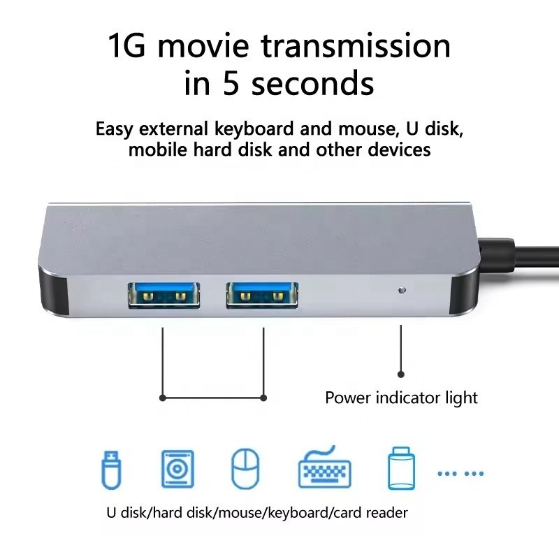 USB C Hub с 4K HDMI и высокоскоростным USB 3.0 совместим для Windows Mac