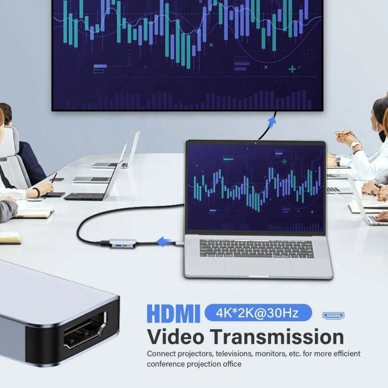 USB 3.1/USB Type-C Hub Adapter Docking Station с 4K HDMI USB3.0 USB 3.0 Type C PD