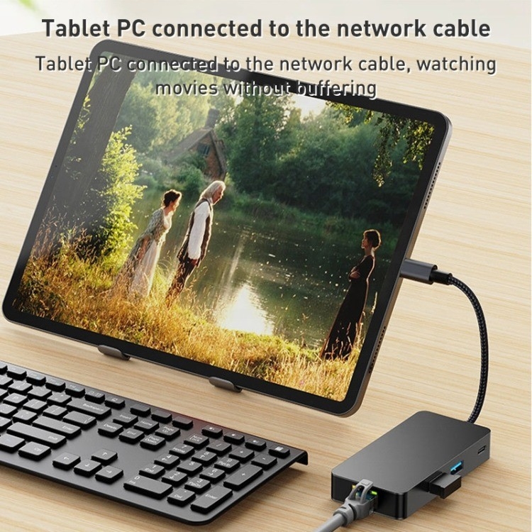 8-в-1-многопортовый адаптер USB-C Хаб с HDMI 3 USB3.0 RJ45 и PD выход 5-8 портов