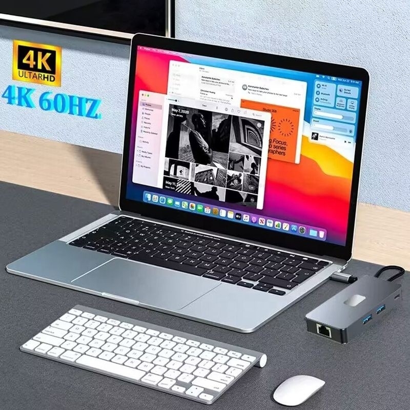8-в-1-многопортовый адаптер USB-C Хаб с HDMI 3 USB3.0 RJ45 и PD выход 5-8 портов