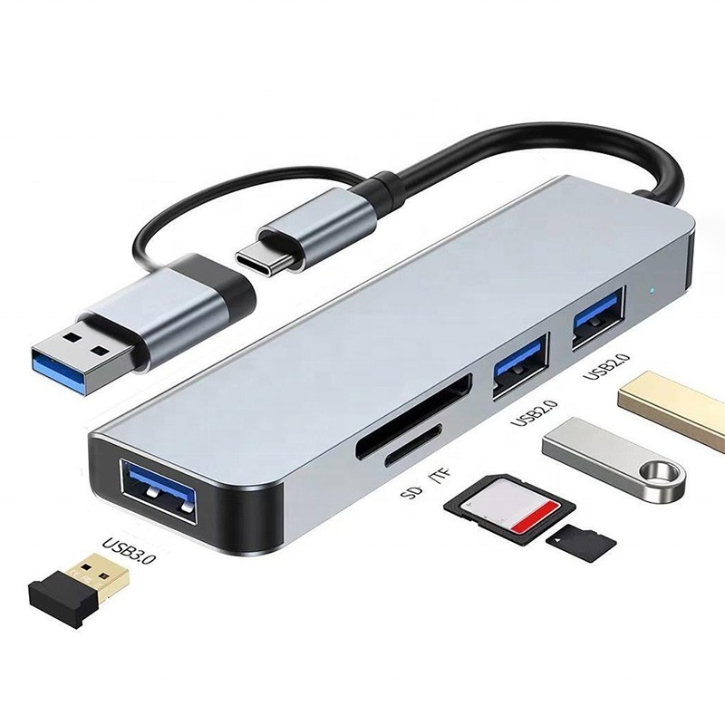 USB A/C Input USB 3.0 Type C Multiport Adapter Docking Station с считывателем карт SD/TF
