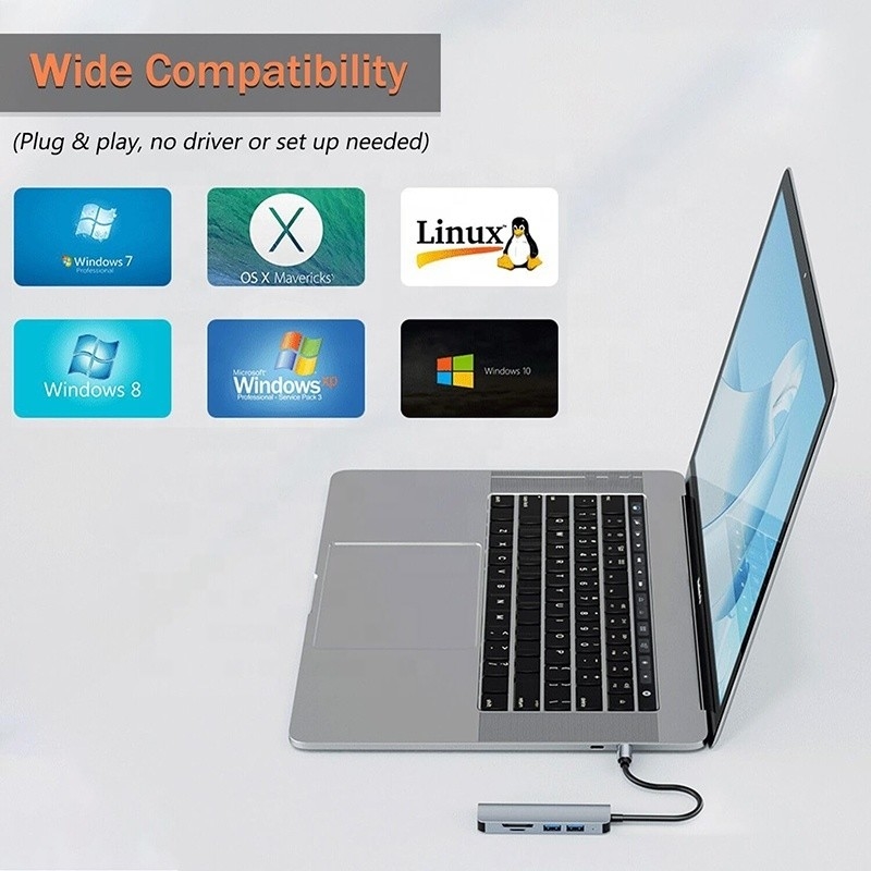 USB A/C Input USB 3.0 Type C Multiport Adapter Docking Station с считывателем карт SD/TF
