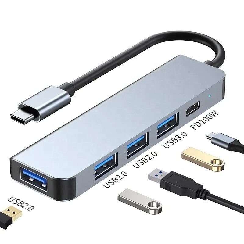 9-в-1 USB C Type C Adapter Hub с 100W PD зарядкой и выходом USB3.0 3*USB2.0