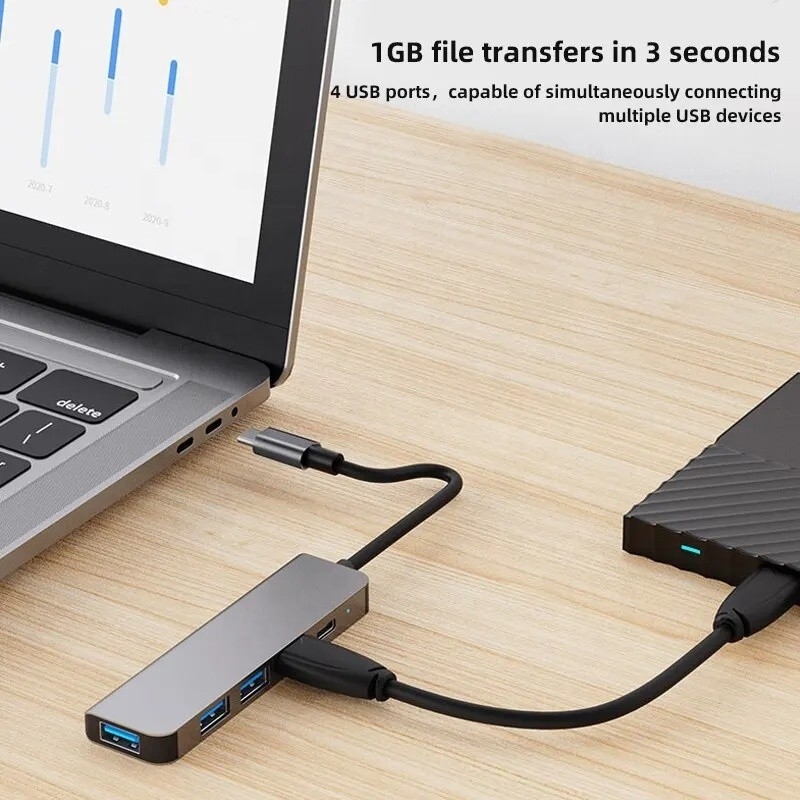 9-в-1 USB C Type C Adapter Hub с 100W PD зарядкой и выходом USB3.0 3*USB2.0