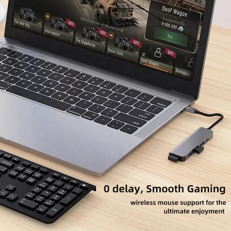 9-в-1 USB C Type C Adapter Hub с 100W PD зарядкой и выходом USB3.0 3*USB2.0
