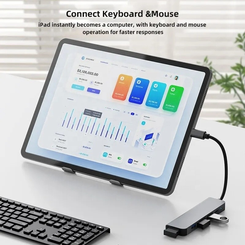 9-в-1 USB C Type C Adapter Hub с 100W PD зарядкой и выходом USB3.0 3*USB2.0