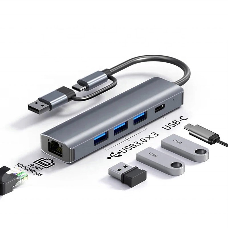 12-в-1-многопортовый адаптер USB C Hub Docking Station с интерфейсом USB 3.1 и RJ45 Gigabit Ethernet