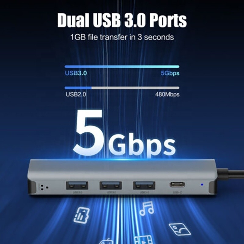 12-в-1-многопортовый адаптер USB C Hub Docking Station с интерфейсом USB 3.1 и RJ45 Gigabit Ethernet