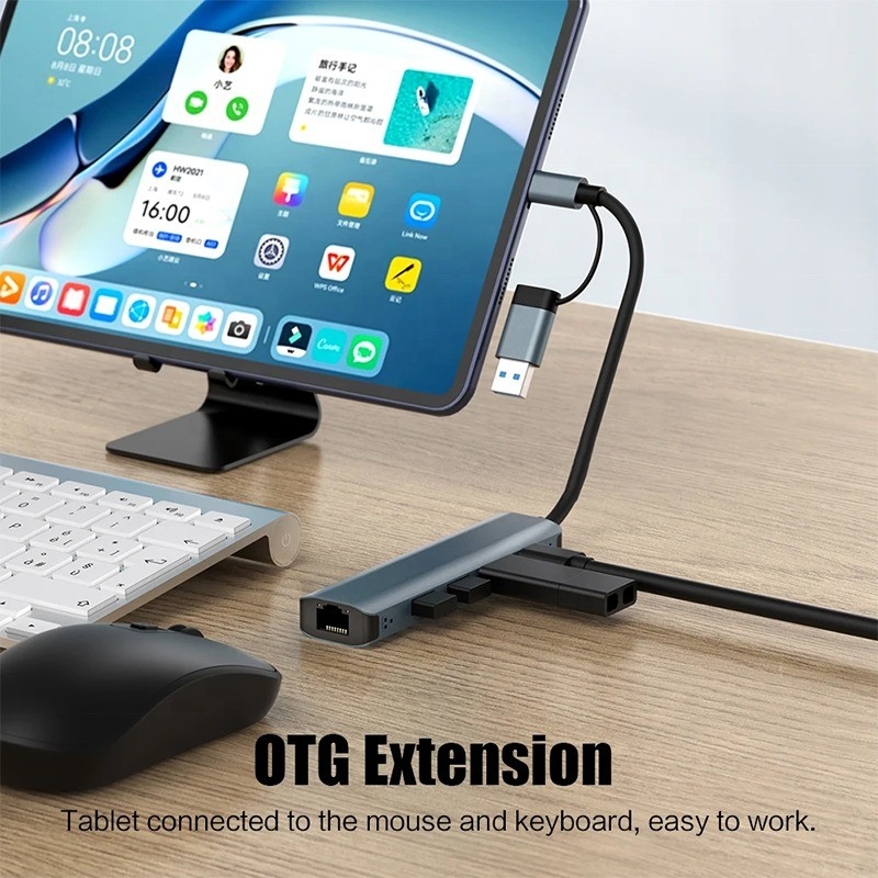 12-в-1-многопортовый адаптер USB C Hub Docking Station с интерфейсом USB 3.1 и RJ45 Gigabit Ethernet
