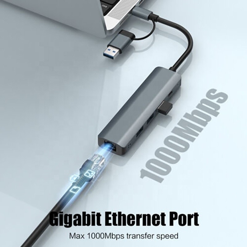 12-в-1-многопортовый адаптер USB C Hub Docking Station с интерфейсом USB 3.1 и RJ45 Gigabit Ethernet