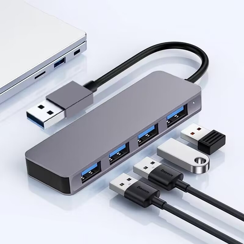 Высокоскоростной 4 порта USB 3.0 HUB 5Gbps USB C портативный с адаптером питания для ПК Mac ноутбук