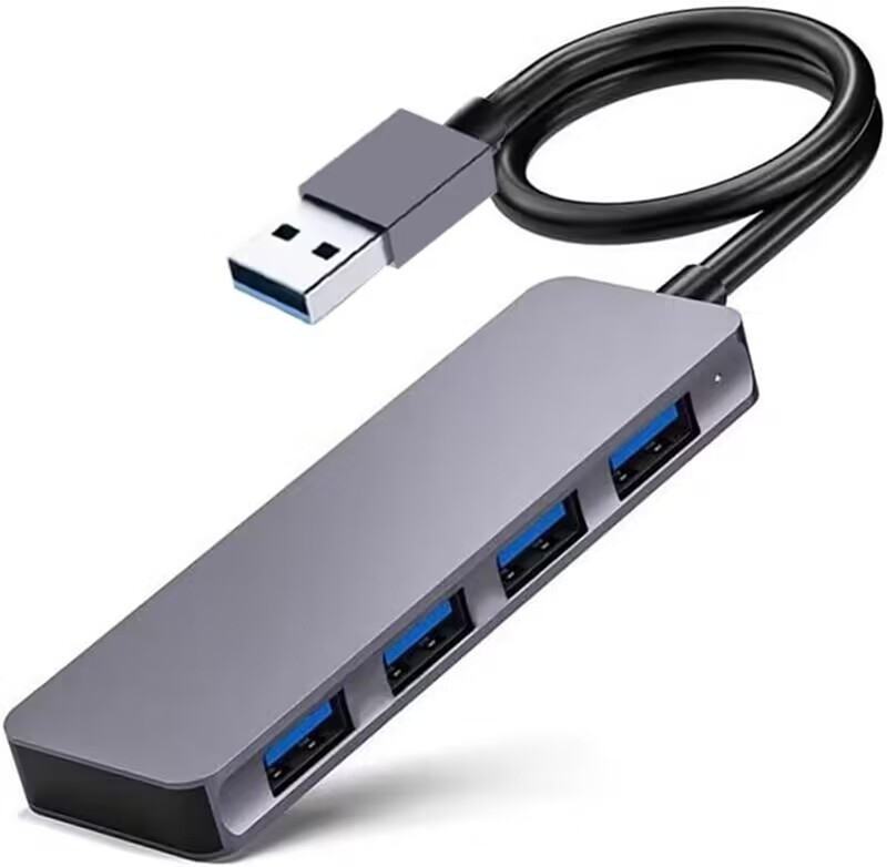 Высокоскоростной 4 порта USB 3.0 HUB 5Gbps USB C портативный с адаптером питания для ПК Mac ноутбук