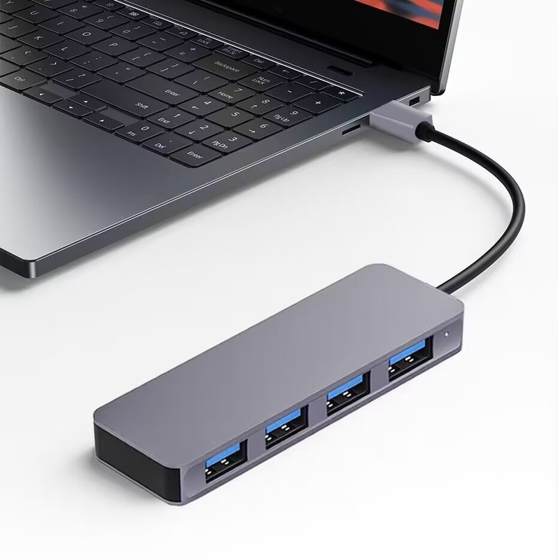 Высокоскоростной 4 порта USB 3.0 HUB 5Gbps USB C портативный с адаптером питания для ПК Mac ноутбук