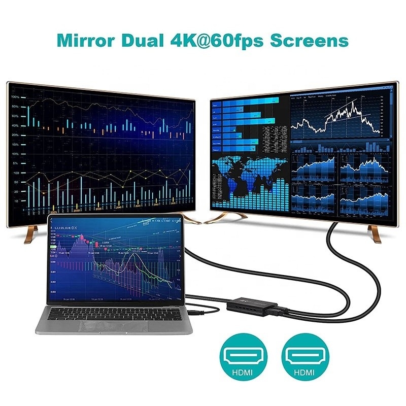 Нещищенный USB 3.0 Dual HDMI x2 Output Audio Converter Конвертор для ноутбука