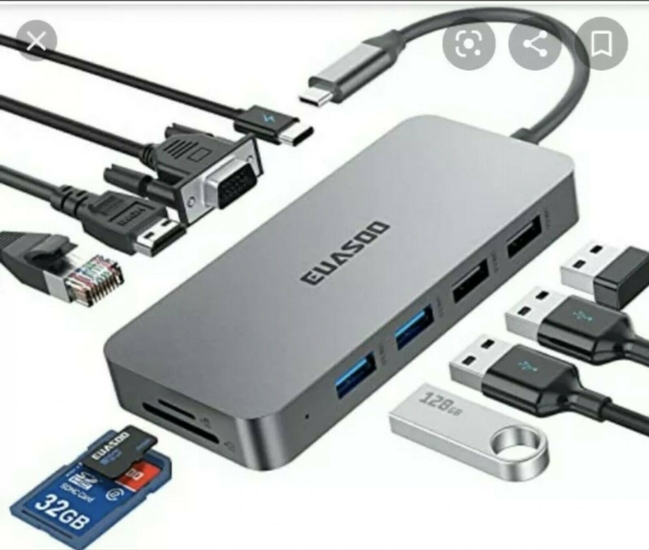 USB C Hub с HDMI и дисплейным портом, 13 в 1 USB C к дисплейному порту Hub с 100 Вт PD