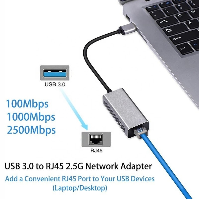 2500 Мбит / с Супер скорость 2.5G USB 3.0 сетевой карты адаптер с 2.5G Гигабит Эфирна