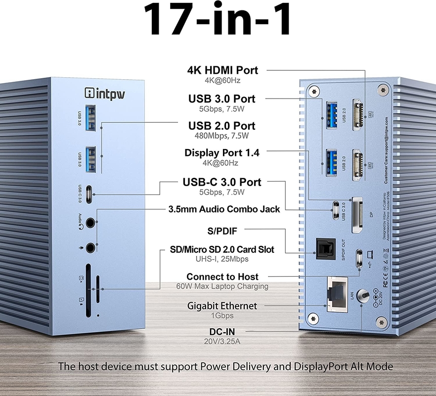 OEM/ODM Logo Thunderbolt Connection Hub для поддержки дисплеев 4K и последующих