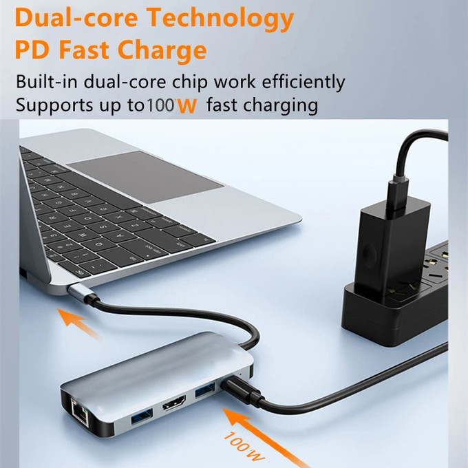 4K HDMI 9 В 1 USB-C Хаб с USB 3.1 Multi Port Docking Station Adapter Ноутбук Mac
