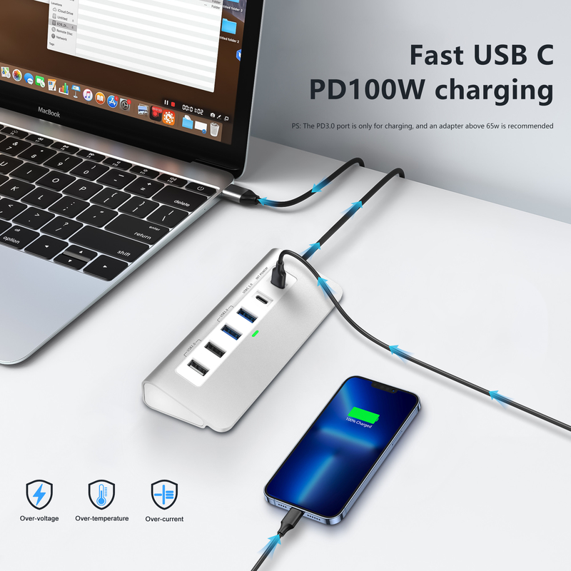 Дополнительные функции Станция сстыковки USB-C 9 в 1 с руководством пользователя и компактным дизайном