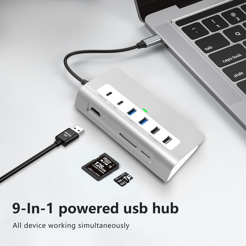 Дополнительные функции Станция сстыковки USB-C 9 в 1 с руководством пользователя и компактным дизайном