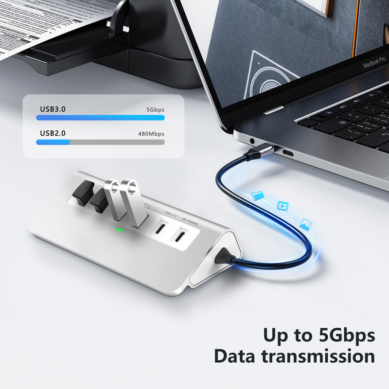 Дополнительные функции Станция сстыковки USB-C 9 в 1 с руководством пользователя и компактным дизайном